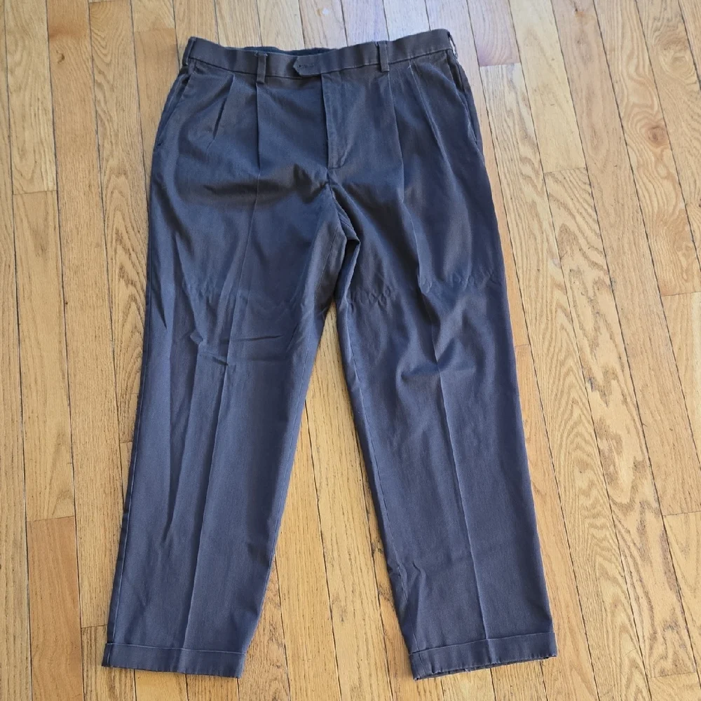 Savane Men's Charcoal Dress Pants - Picture 1 of 5